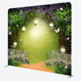 Aperturee - Aperturee Spring Greenery Lighted Garden Pillow Case Backdrop